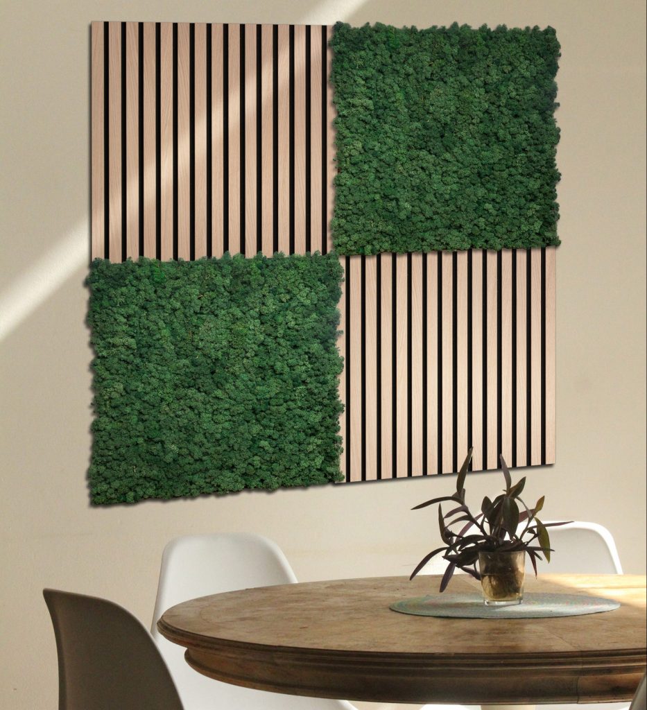 Moss panels with akupanels woodupp