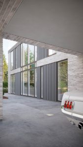 Aluwood Black in a carport on the back of a house